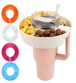 40oz cup accessory set reusable 4 compartment silicone snack bowl and tray food grade silicone for snacks and drinks 40oz cup accessory set reusable 4 compartment silicone snack bowl and tray food grade silicone for snacks and drinks