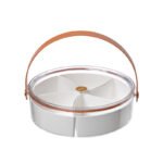 transparent portable outdoor with handle creative fashion home divided snack fruit tray